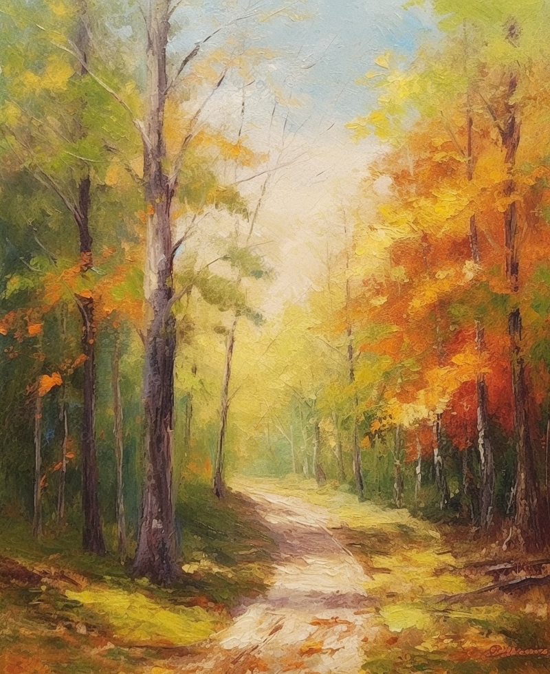 夏天抽象树林路面风景油画,插画/手绘图,插画/手绘图库,插画/手绘图下载,插画/手绘